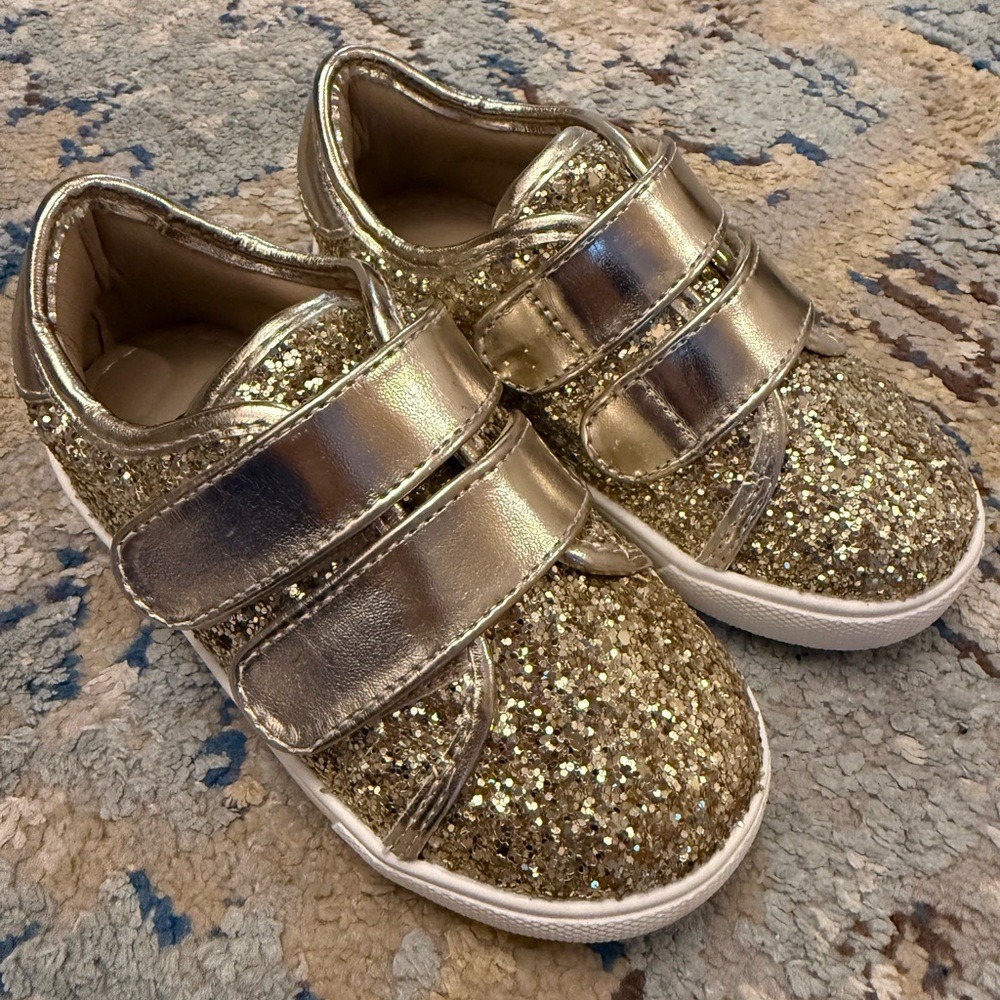 Felix & Flora Gold Glitter Kids Shoes Size 7